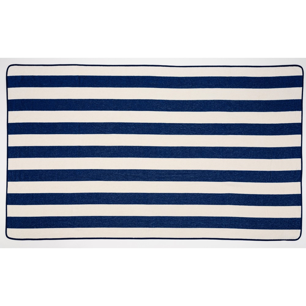 Prado Egyptian Cotton Beach Towels 332 by Designer Abyss & Habidecor in Cadette Blue